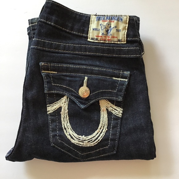 TRUE RELIGION DARK WASH SEQUIN POCKET BOOT CUT JE… - Picture 15 of 16